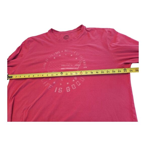 Life is Good Patriotic Long Sleeve Cotton Tee Men's XXL t-shirt Red made in Peru - Picture 8 of 10